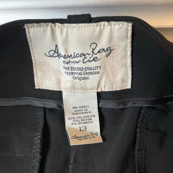 American Rag Cie Women Formal Pants size 13 Flared Wide Leg Rayon Mix Black NWT - Picture 8 of 11